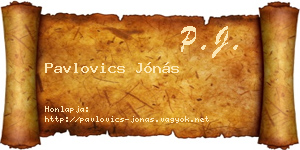 Pavlovics Jónás névjegykártya